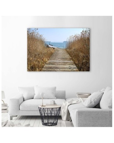 Leinwandbild modern - Brücke im Schilf | Feeby