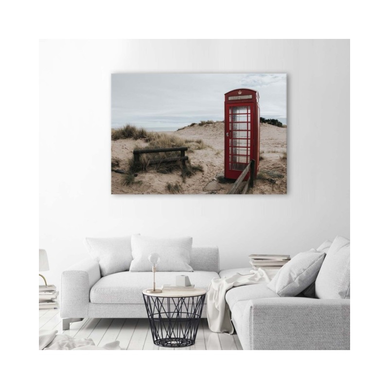 Modernes Wandbild - Telefonzelle am Strand | Feeby