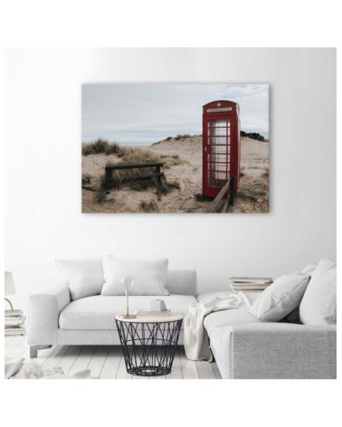 Modernes Wandbild - Telefonzelle am Strand | Feeby