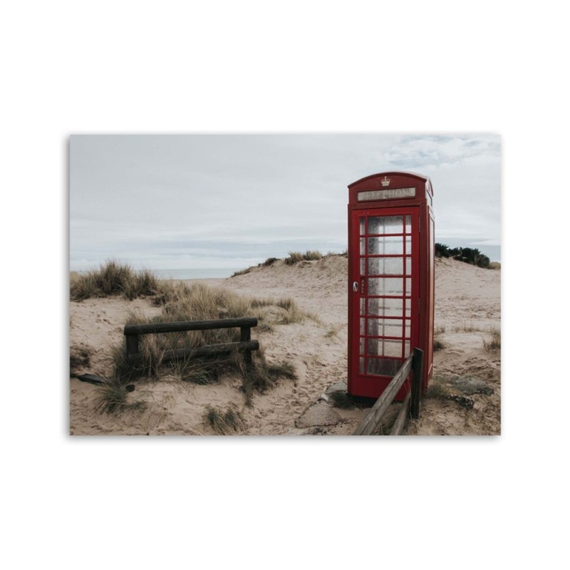 Modernes Wandbild - Telefonzelle am Strand | Feeby
