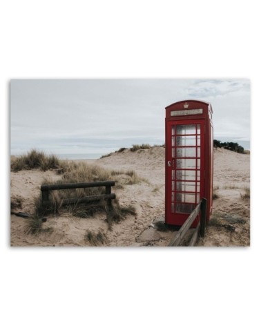 Modernes Wandbild - Telefonzelle am Strand | Feeby