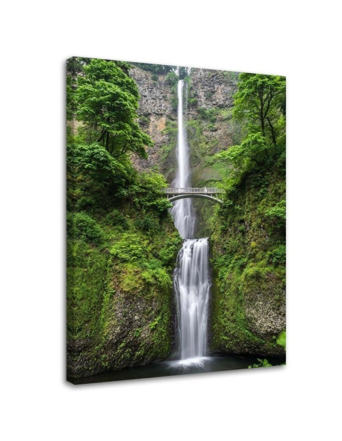 Leinwandbild - Brücke über einen Wasserfall Landschaft | Feeby