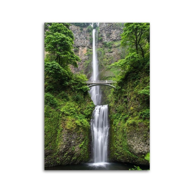 Leinwandbild - Brücke über einen Wasserfall Landschaft | Feeby