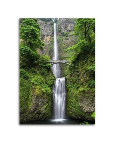 Leinwandbild - Brücke über einen Wasserfall Landschaft | Feeby
