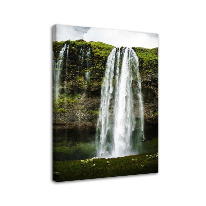 Leinwanddruck - Wasserfall in den grünen Bergen | Feeby