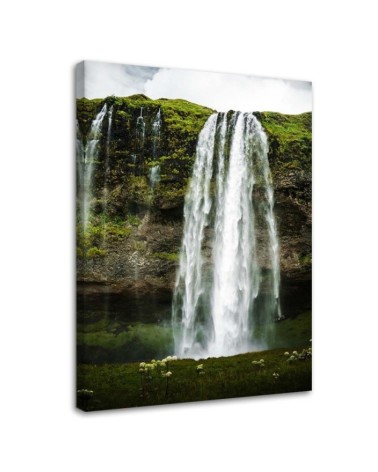 Leinwanddruck - Wasserfall in den grünen Bergen | Feeby