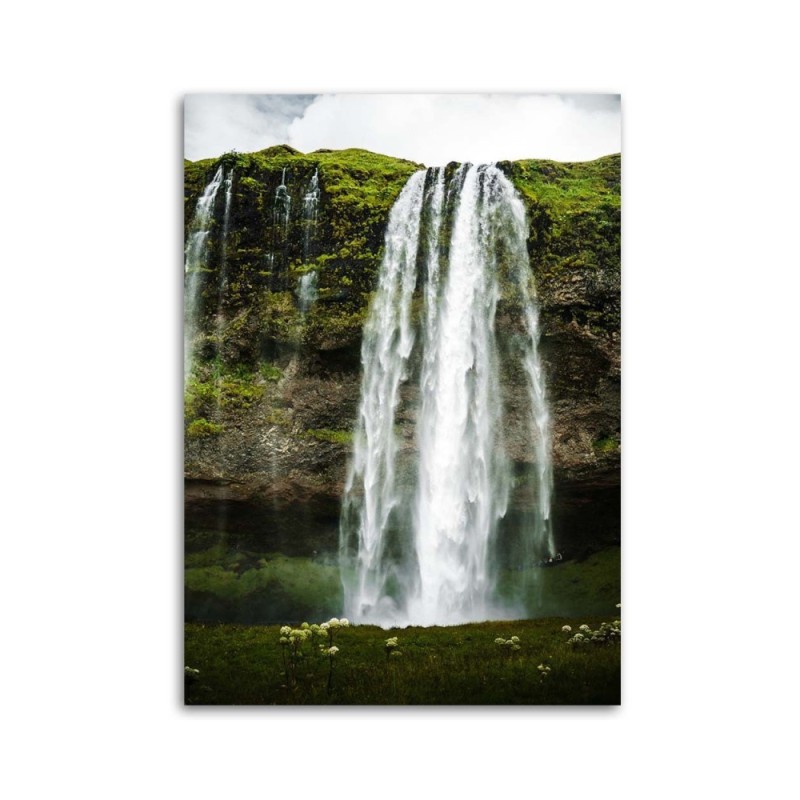 Leinwanddruck - Wasserfall in den grünen Bergen | Feeby