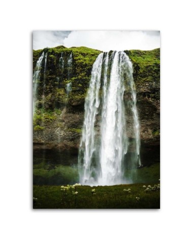 Leinwanddruck - Wasserfall in den grünen Bergen | Feeby