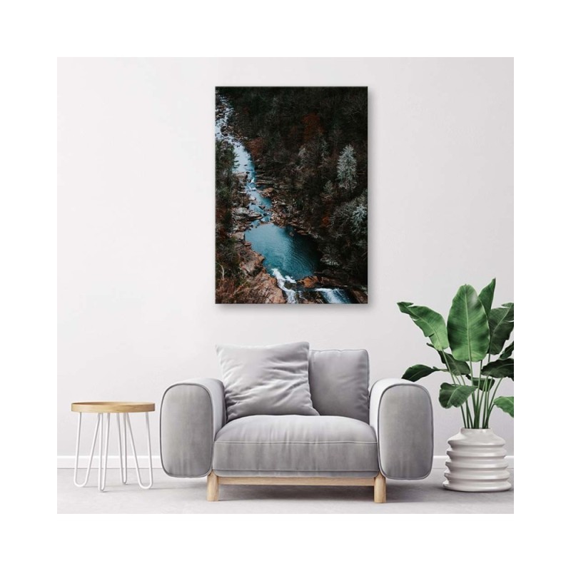 Leinwandbild - Fluss im Wald | Feeby