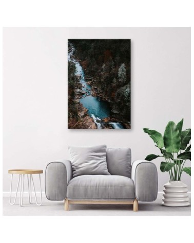 Leinwandbild - Fluss im Wald | Feeby