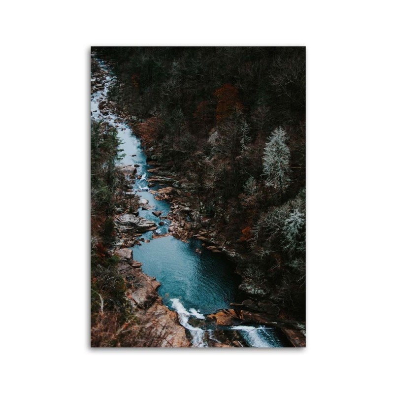 Leinwandbild - Fluss im Wald | Feeby