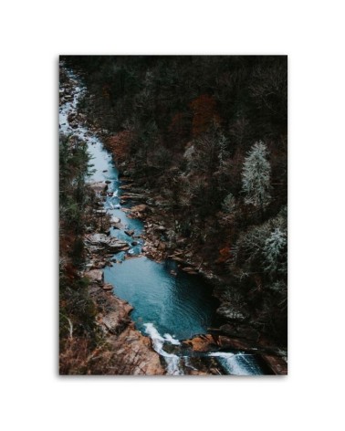 Leinwandbild - Fluss im Wald | Feeby