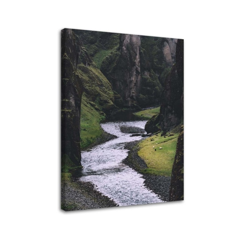 Bild auf Leinwand - Ein Bach in den Bergen | Feeby