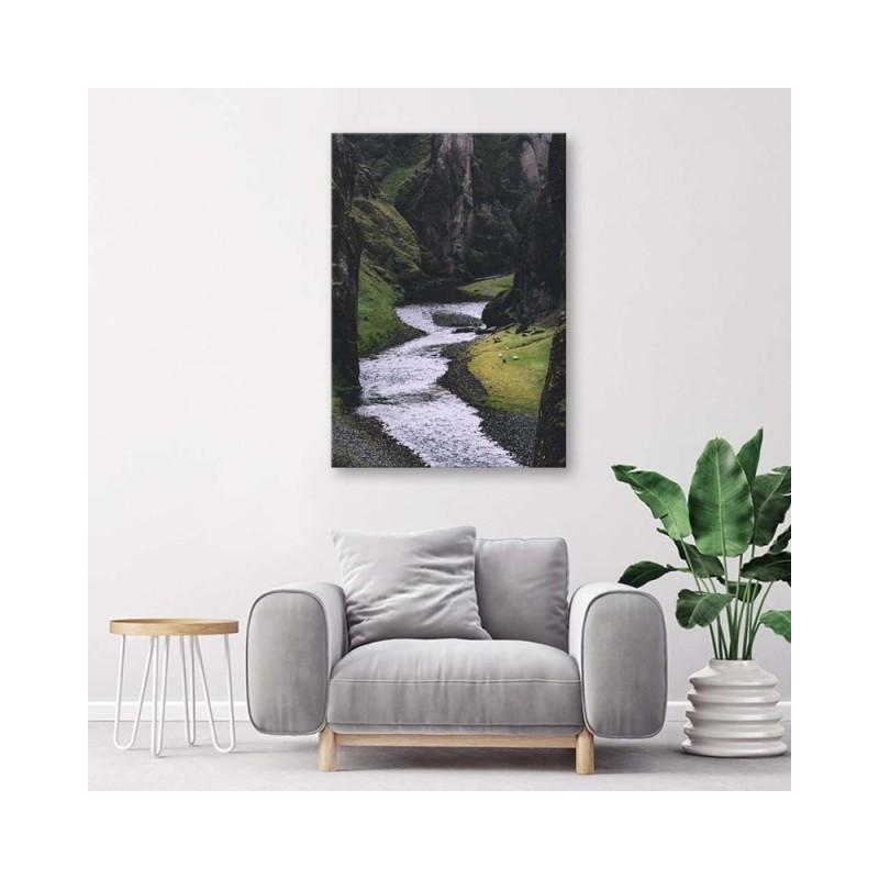 Bild auf Leinwand - Ein Bach in den Bergen | Feeby