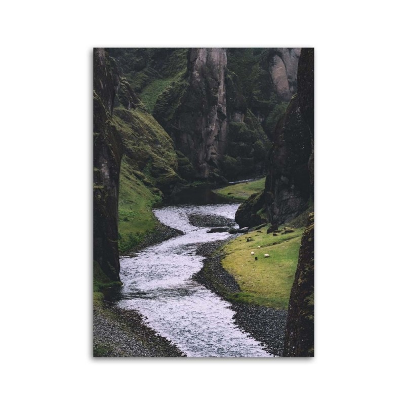 Bild auf Leinwand - Ein Bach in den Bergen | Feeby