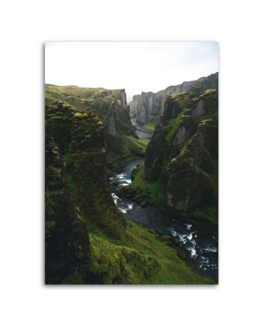 Leinwandbild - Berglandschaft mit Fluss | Feeby