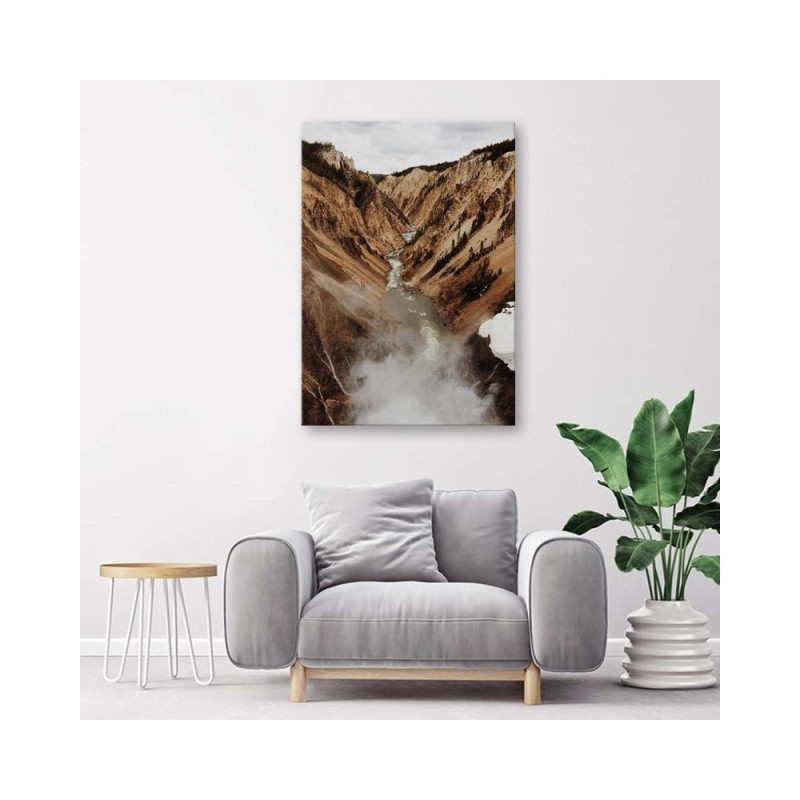 Wandbild für Wohnzimmer - Fluss in den Bergen | Feeby