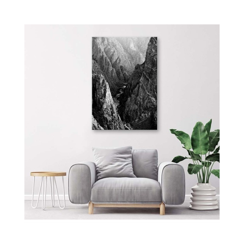 Leinwandbild - Schwarz-weiße Berglandschaft | Feeby