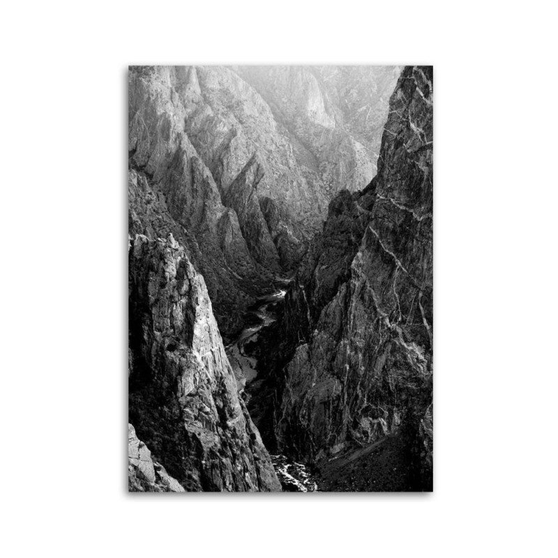 Leinwandbild - Schwarz-weiße Berglandschaft | Feeby