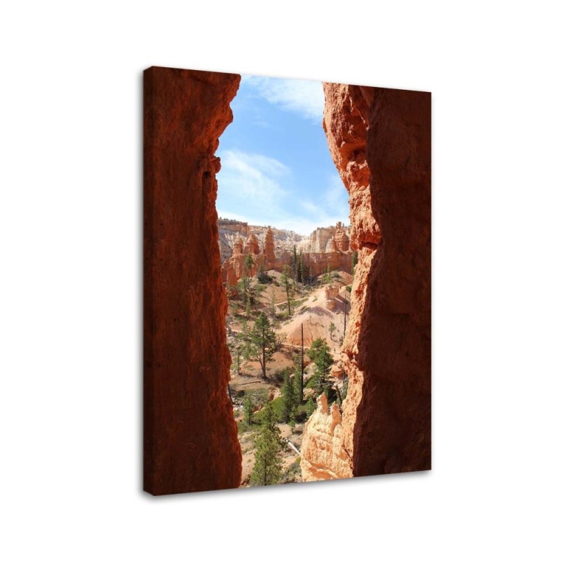 Bild auf Leinwand - Blick auf eine felsige Landschaft | Feeby