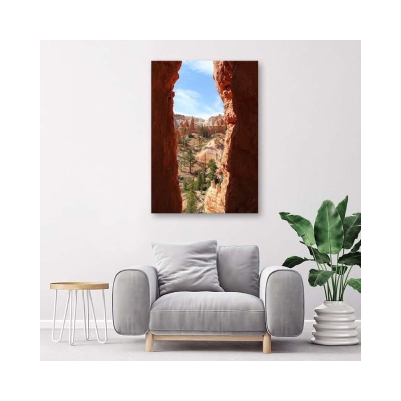 Bild auf Leinwand - Blick auf eine felsige Landschaft | Feeby