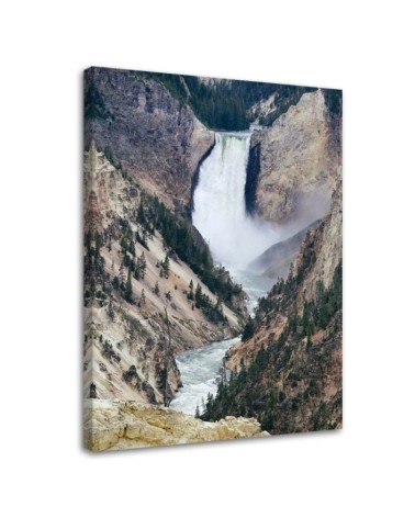 Great waterfall in the mountains - Canvas wall art painting | FEEBY