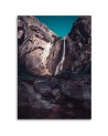 Waterfall among high rocks - Modern Canvas painting for bedroom | FEEBY