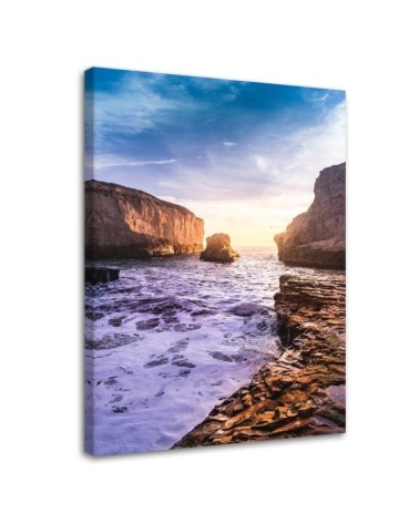 Ocean and rocks landscape - Canvas painting for living room | FEEBY