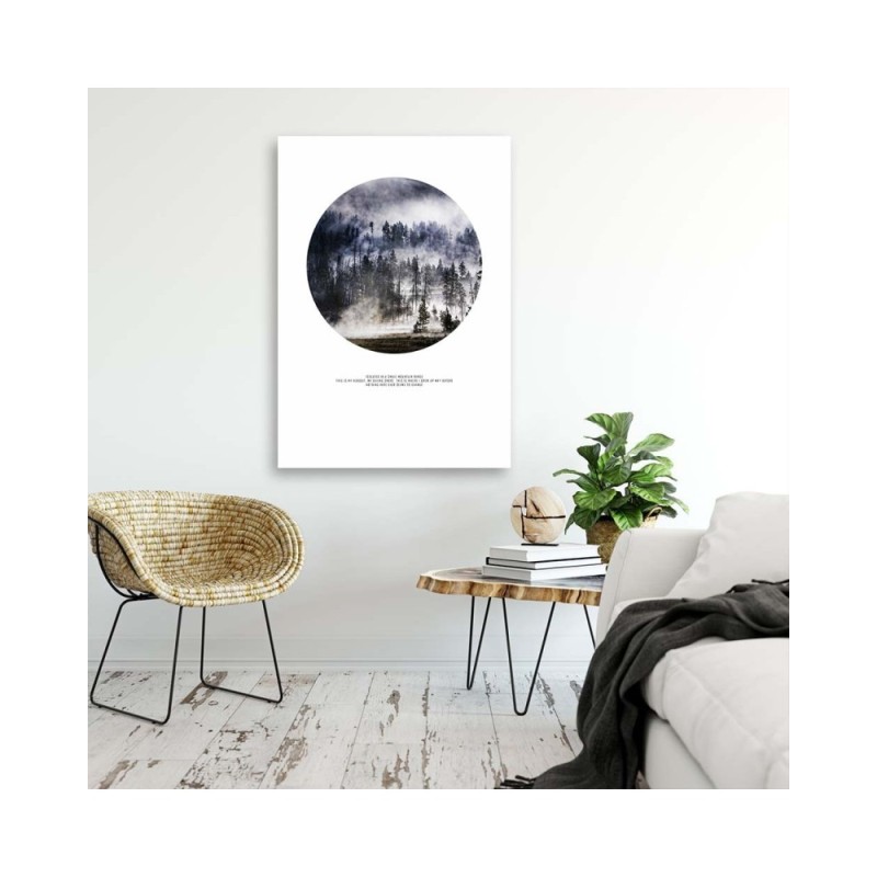 Modernes Wandbild - Wald im Nebel | Feeby