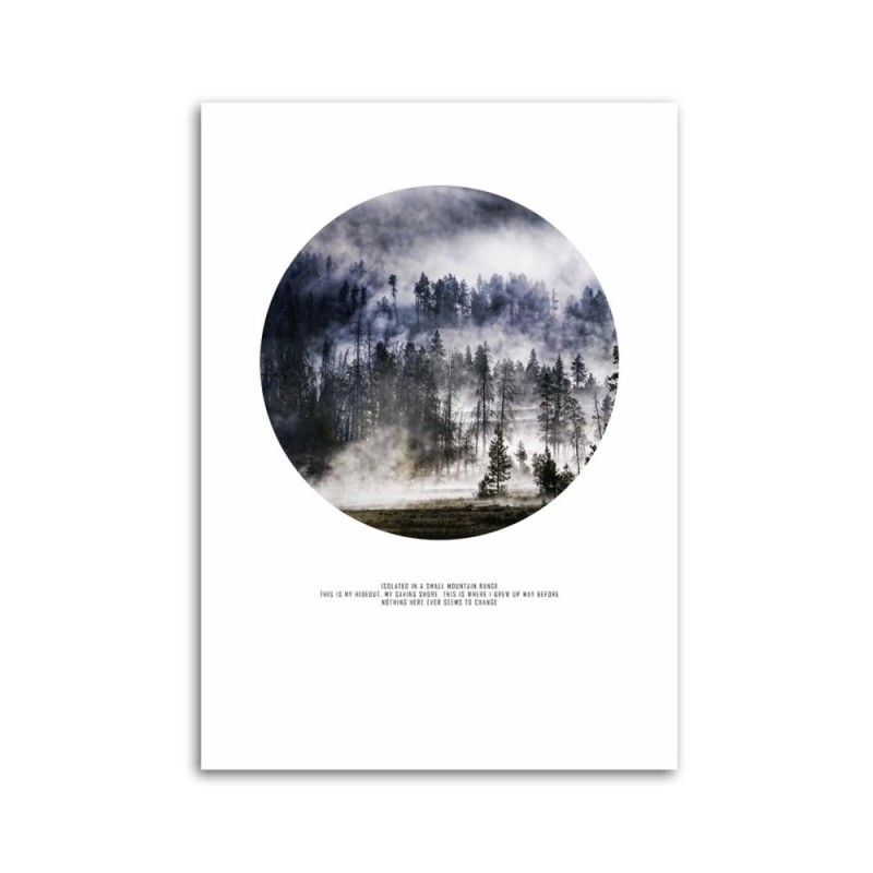 Modernes Wandbild - Wald im Nebel | Feeby
