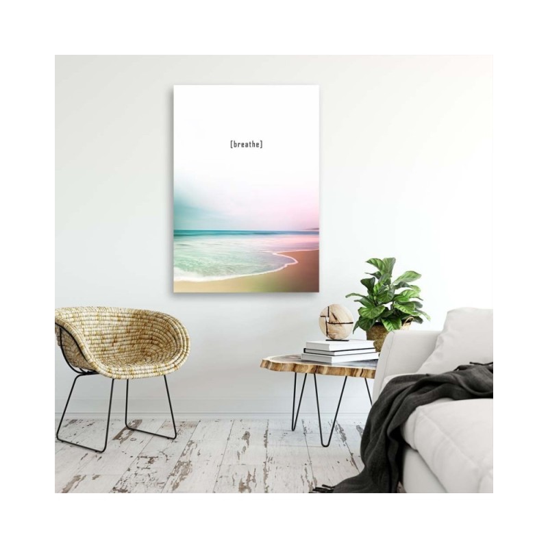 Dekoratives Leinwandbild - motivierend Atmen - Meer | Feeby