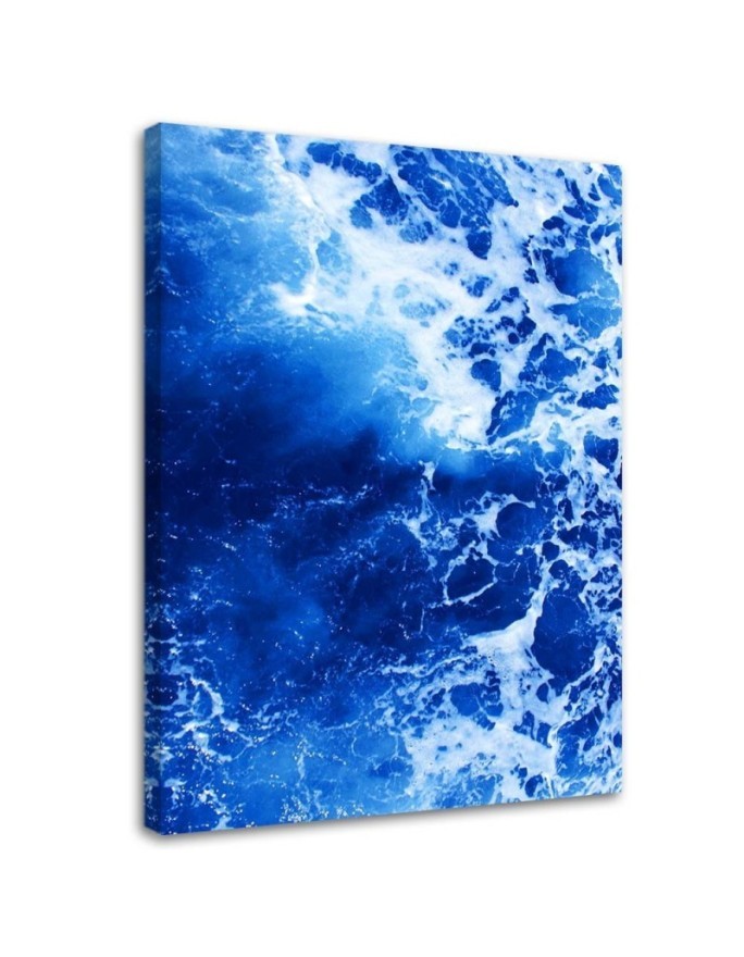 Canvas painting for living room - Blue waves watercolor | FEEBY