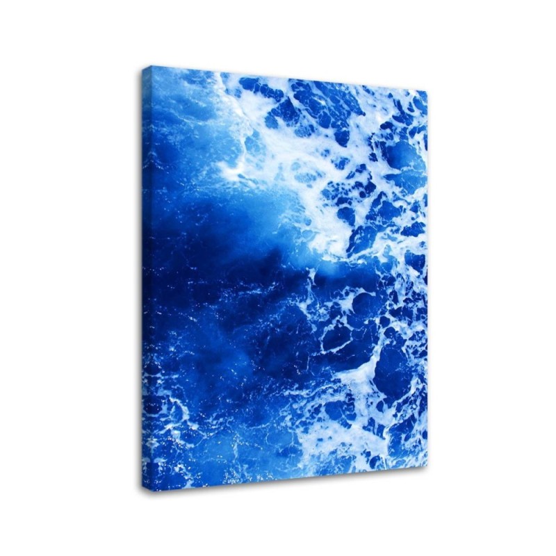 Leinwandbild - Blaue Wellen Aquarell | Feeby