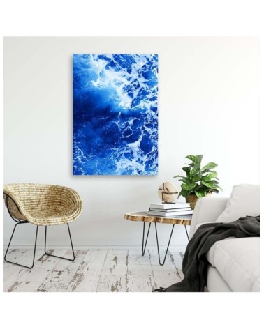 Leinwandbild - Blaue Wellen Aquarell | Feeby