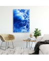 Canvas painting for living room - Blue waves watercolor | FEEBY