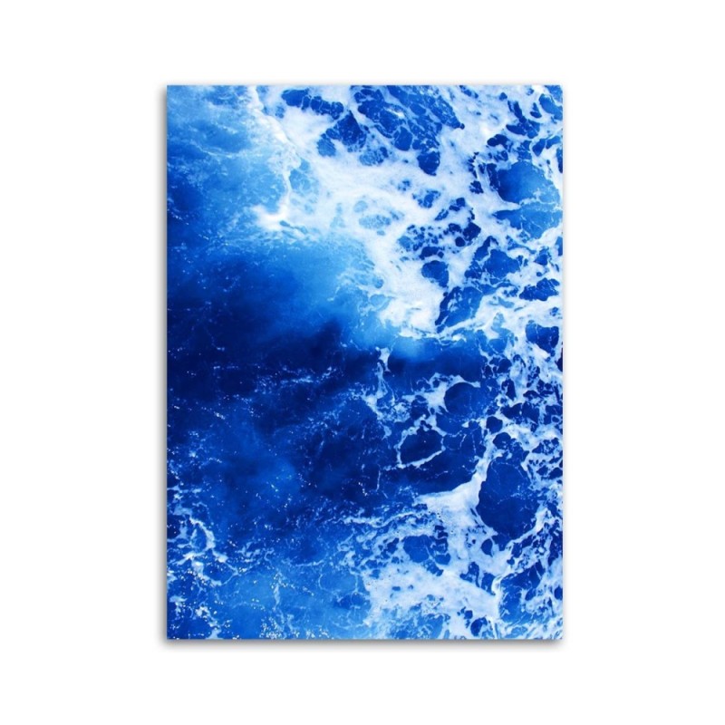 Leinwandbild - Blaue Wellen Aquarell | Feeby
