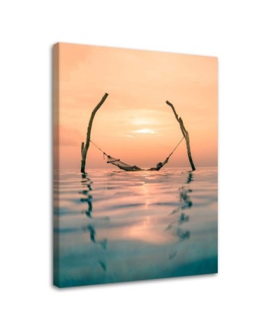 Modernes Wandbild - Hängematte im Wasser | Feeby
