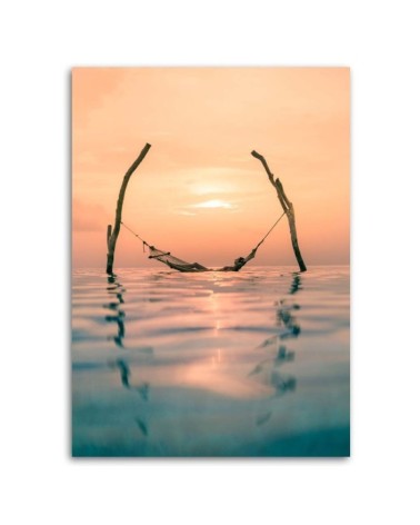 Modernes Wandbild - Hängematte im Wasser | Feeby