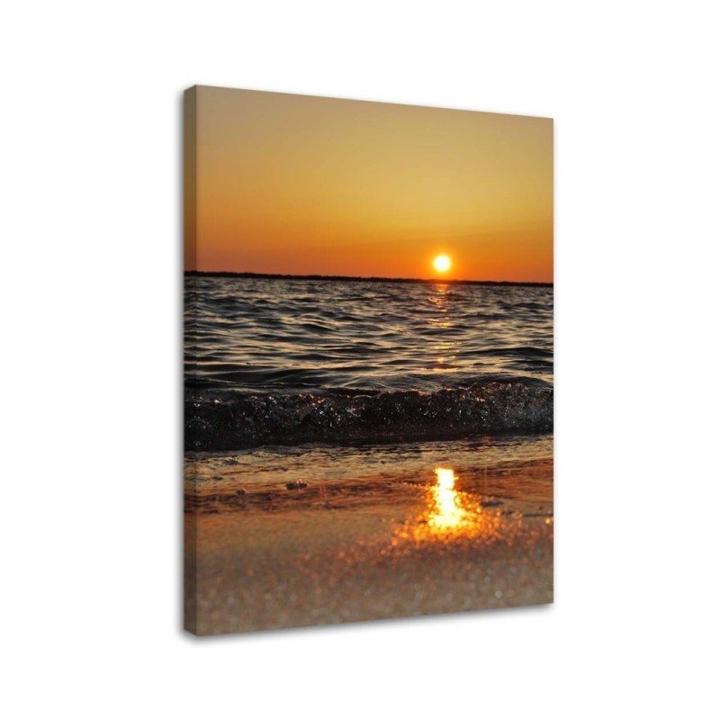 Leinwandbild - Meer und untergehende Sonne | Feeby