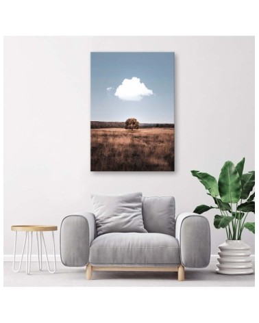 Wandbild für Wohnzimmer - Einsamer Baum und Wolken | Feeby