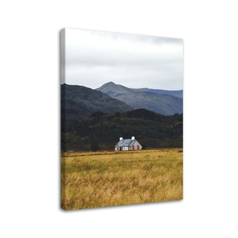 Dekoratives Leinwandbild - Haus in den Bergen | Feeby