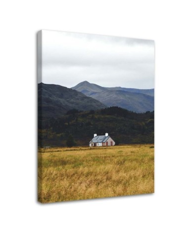 Dekoratives Leinwandbild - Haus in den Bergen | Feeby