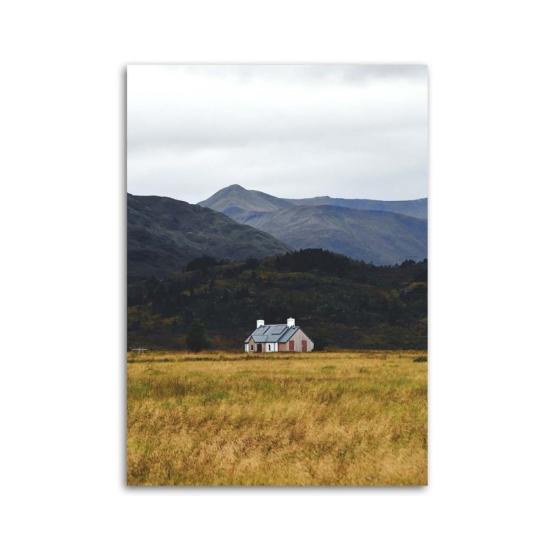 Dekoratives Leinwandbild - Haus in den Bergen | Feeby