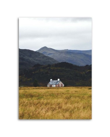 Dekoratives Leinwandbild - Haus in den Bergen | Feeby