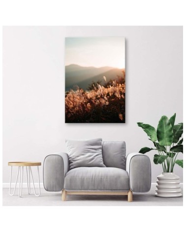 Modernes Wandbild - Wiese und Berge | Feeby