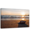 Canvas prints for bedroom - Shell on the beach and sunset | FEEBY