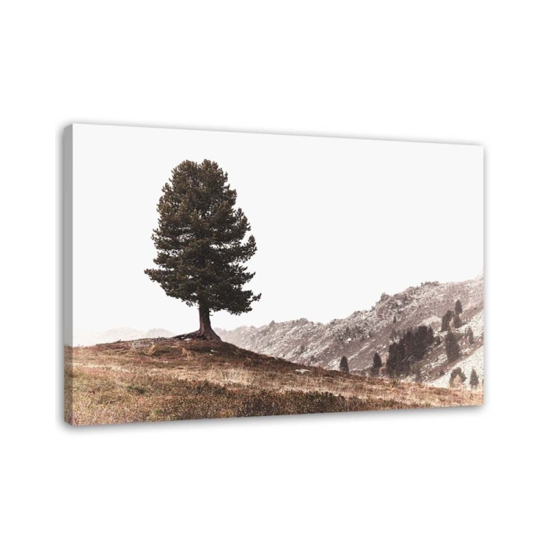 Wandbild für Wohnzimmer - Baum auf den Hügeln | Feeby