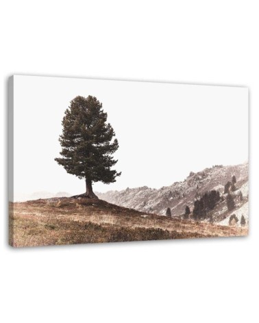 Canvas painting for living room - Tree in the hills landscape | FEEBY