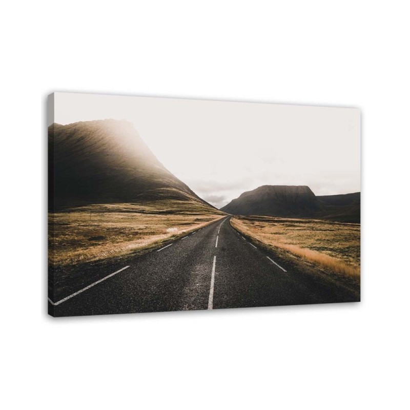 Leinwandbild - Straße und Berge | Feeby