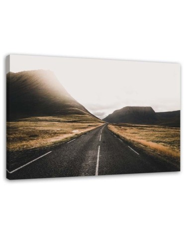 Leinwandbild - Straße und Berge | Feeby